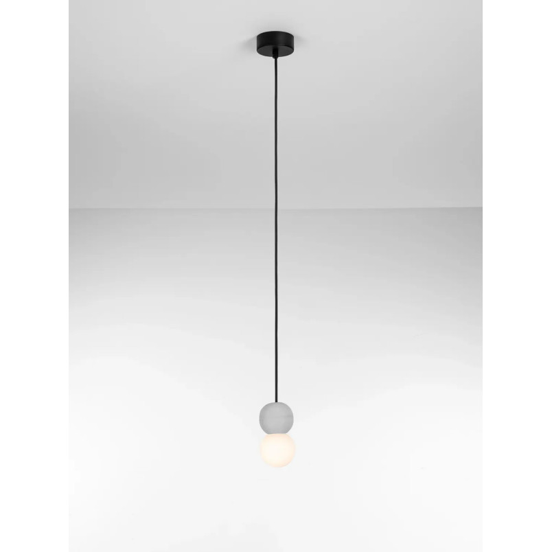 Lampa gipsowa wiszące kule Noon 8cm biało-szara