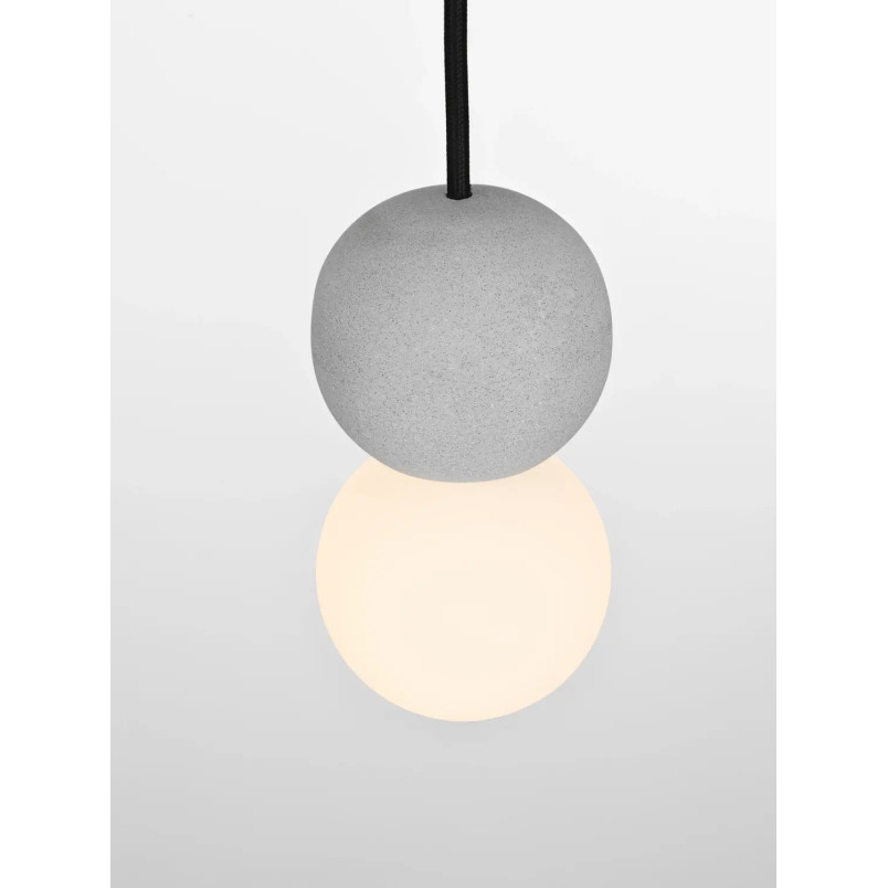 Lampa gipsowa wiszące kule Noon 8cm biało-szara