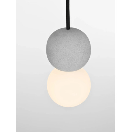 Lampa gipsowa wiszące kule Noon 8cm biało-szara