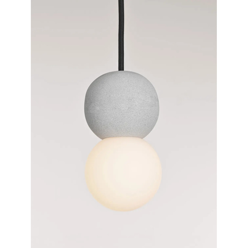 Lampa gipsowa wiszące kule Noon 8cm biało-szara
