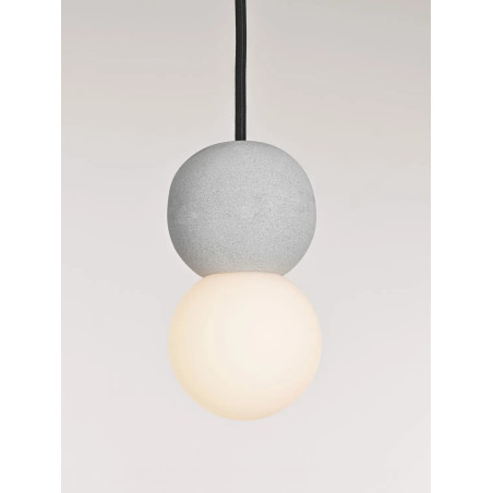 Lampa gipsowa wiszące kule Noon 8cm biało-szara