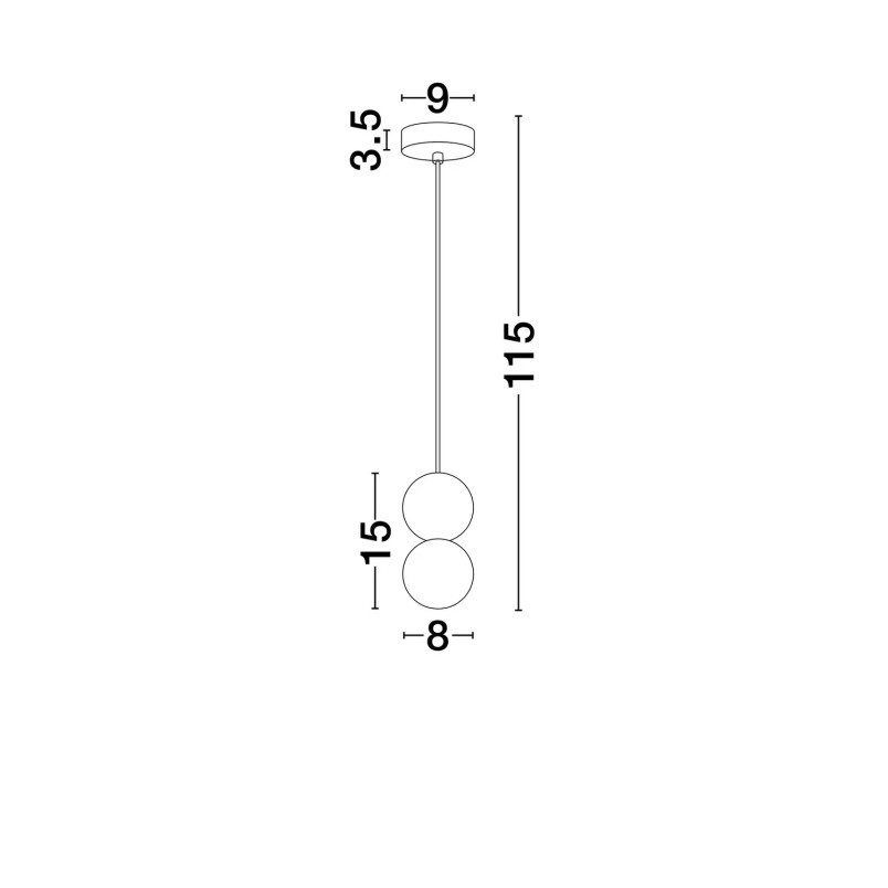 Lampa gipsowa wiszące kule Noon 8cm biało-czerwona