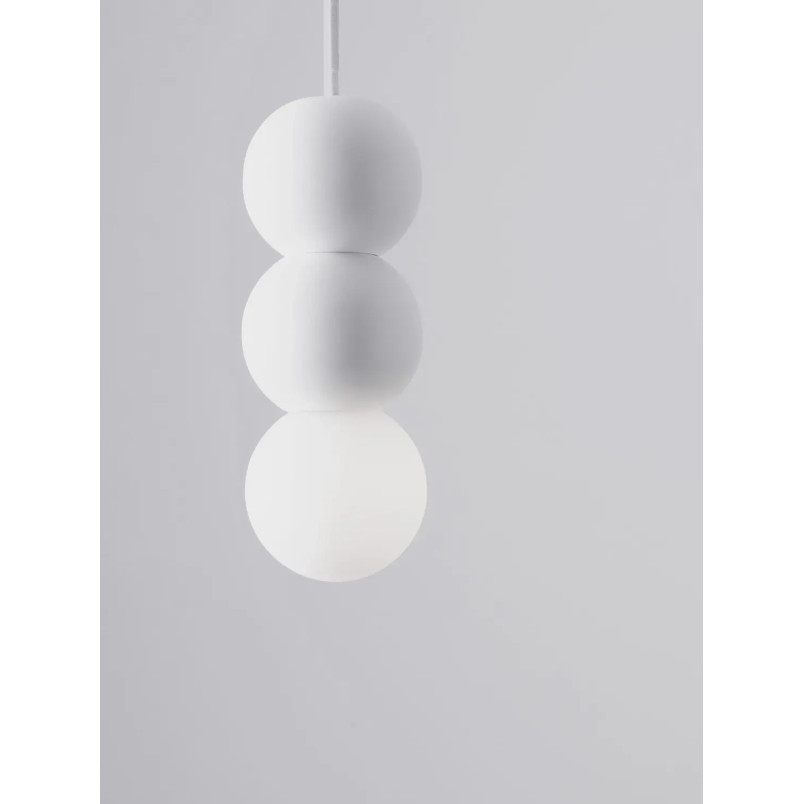 Lampa gipsowa wiszące kule Noon III 8cm biała