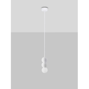 Lampa gipsowa wiszące kule Noon III 8cm biała