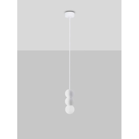Lampa gipsowa wiszące kule Noon III 8cm biała