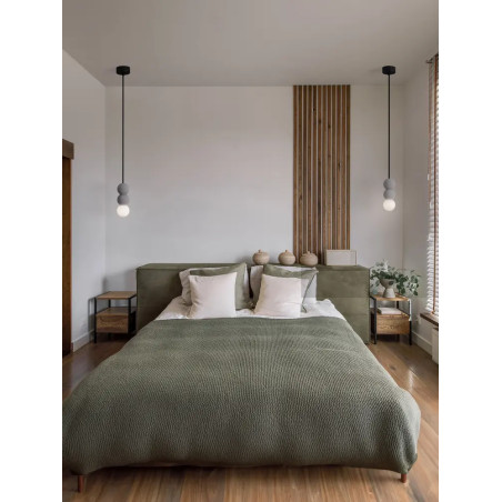 Lampa gipsowa wiszące kule Noon III 8cm biało-szara