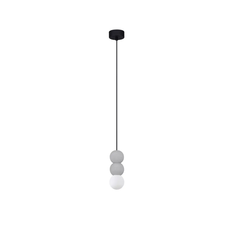 Lampa gipsowa wiszące kule Noon III 8cm biało-szara
