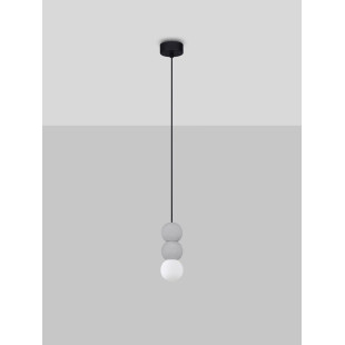 Lampa gipsowa wiszące kule Noon III 8cm biało-szara