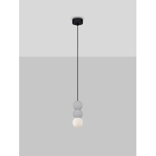 Lampa gipsowa wiszące kule Noon III 8cm biało-szara