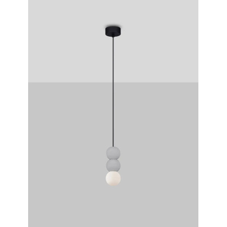 Lampa gipsowa wiszące kule Noon III 8cm biało-szara