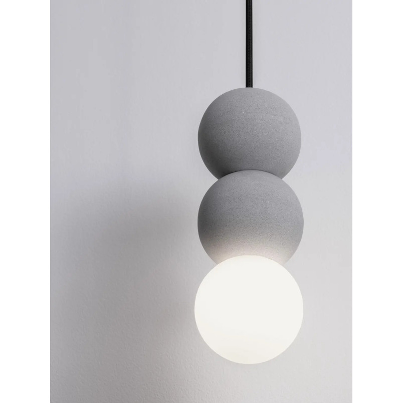 Lampa gipsowa wiszące kule Noon III 8cm biało-szara