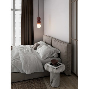 Lampa gipsowa wiszące kule Noon III 8cm biało-czerwona