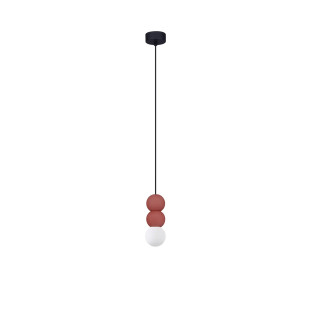 Lampa gipsowa wiszące kule Noon III 8cm biało-czerwona