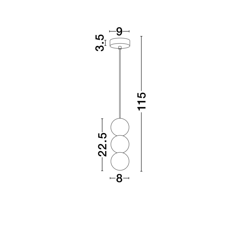 Lampa gipsowa wiszące kule Noon III 8cm biało-czerwona