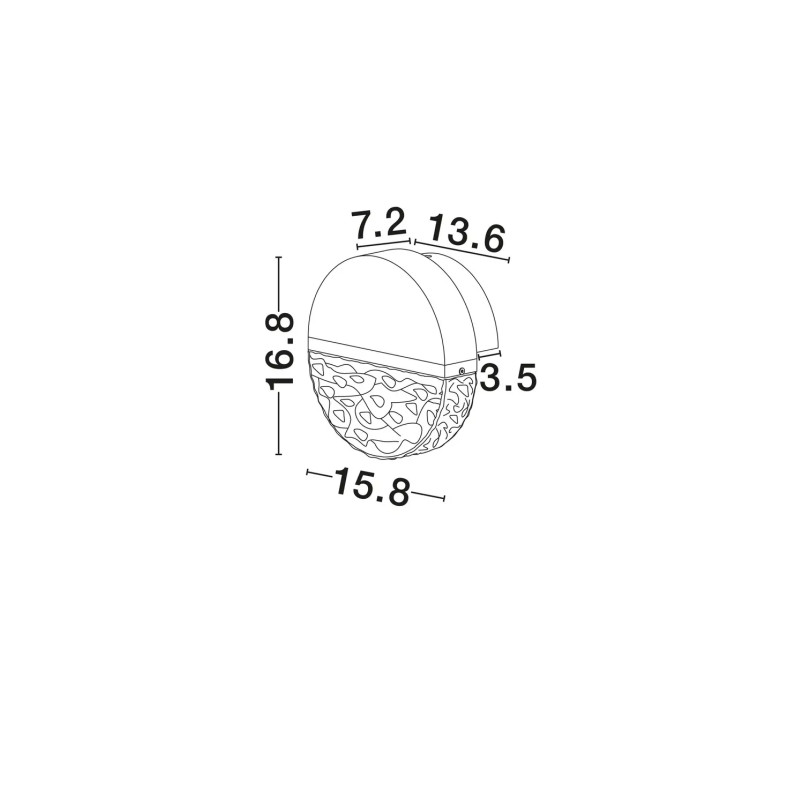 Kinkiet okrągły marmurowo-szklany Pianetti 15,8cm IP44 LED 3000K czarny marmur / złoty mosiądz / przeźroczysty