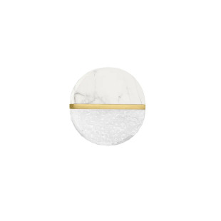 Kinkiet okrągły marmurowo-szklany Pianetti 15,8cm IP44 LED 2700K biały marmur / złoty mosiądz / przeźroczysty