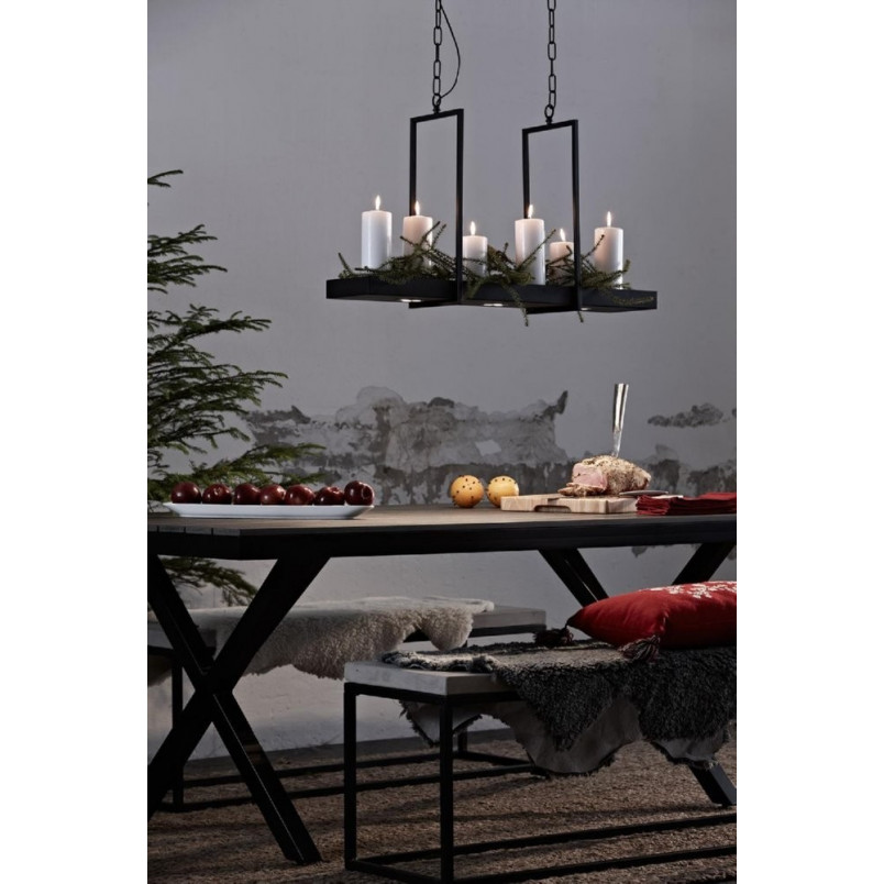 Lampa Wisząca Loft Czarna Markslojd z Półką LED 80cm | Kup Teraz
