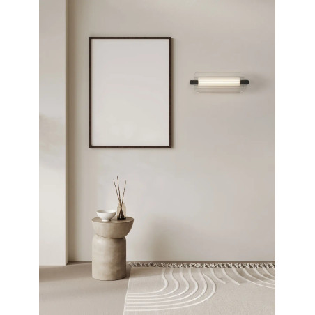 Kinkiet - szkło ryflowane Corfino H40cm LED 3000K przeźroczysty / czarny