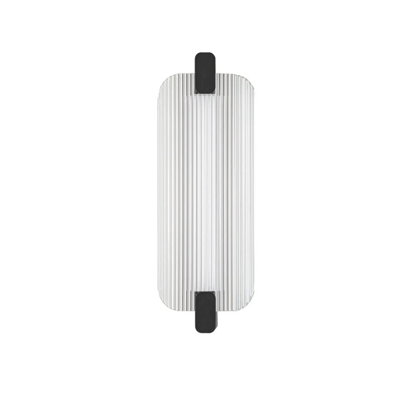 Kinkiet - szkło ryflowane Corfino H40cm LED 3000K przeźroczysty / czarny