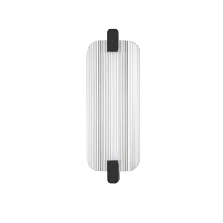 Kinkiet - szkło ryflowane Corfino H40cm LED 3000K przeźroczysty / czarny
