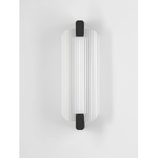 Kinkiet - szkło ryflowane Corfino H40cm LED 3000K przeźroczysty / czarny