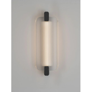 Kinkiet - szkło ryflowane Corfino H40cm LED 3000K przeźroczysty / czarny