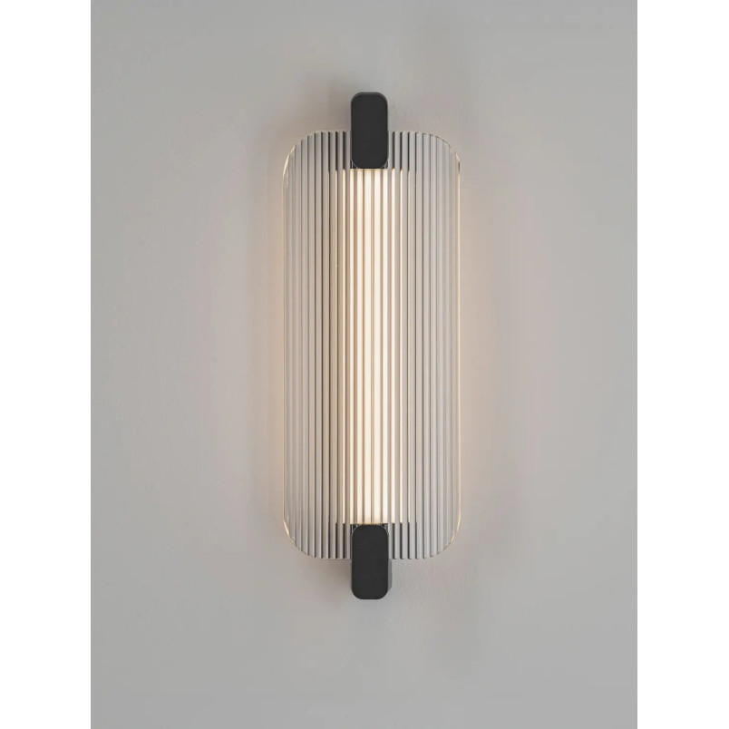 Kinkiet - szkło ryflowane Corfino H40cm LED 3000K przeźroczysty / czarny
