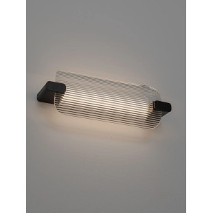 Kinkiet - szkło ryflowane Corfino H40cm LED 3000K przeźroczysty / czarny