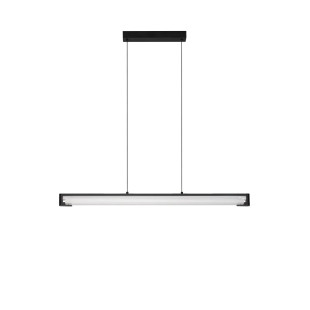 Lampa wisząca podłużna - szkło ryflowane Corfino 87cm LED 3000K przeźroczysty / czarny