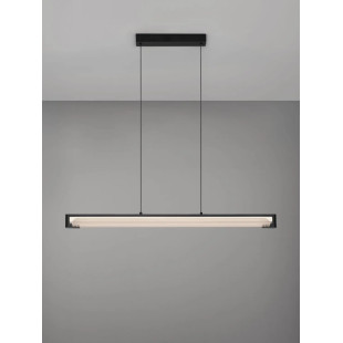 Lampa wisząca podłużna - szkło ryflowane Corfino 87cm LED 3000K przeźroczysty / czarny