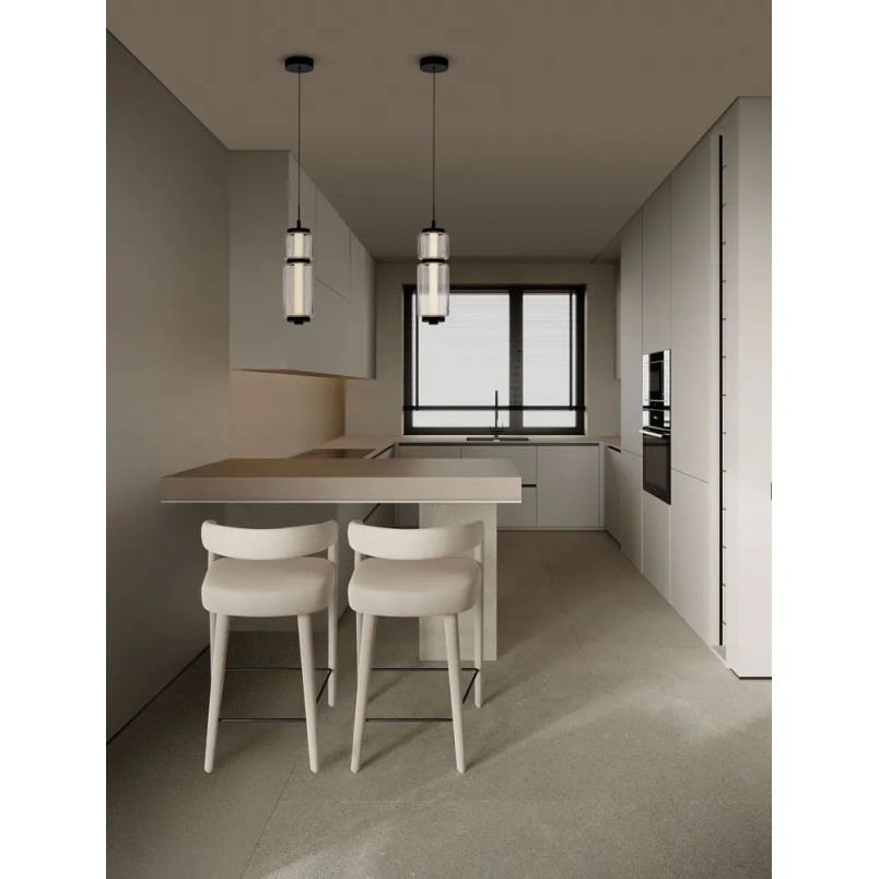 Lampa wisząca designerska - akrylowa Acchio 12cm LED 3000K przeźroczysto-czarna