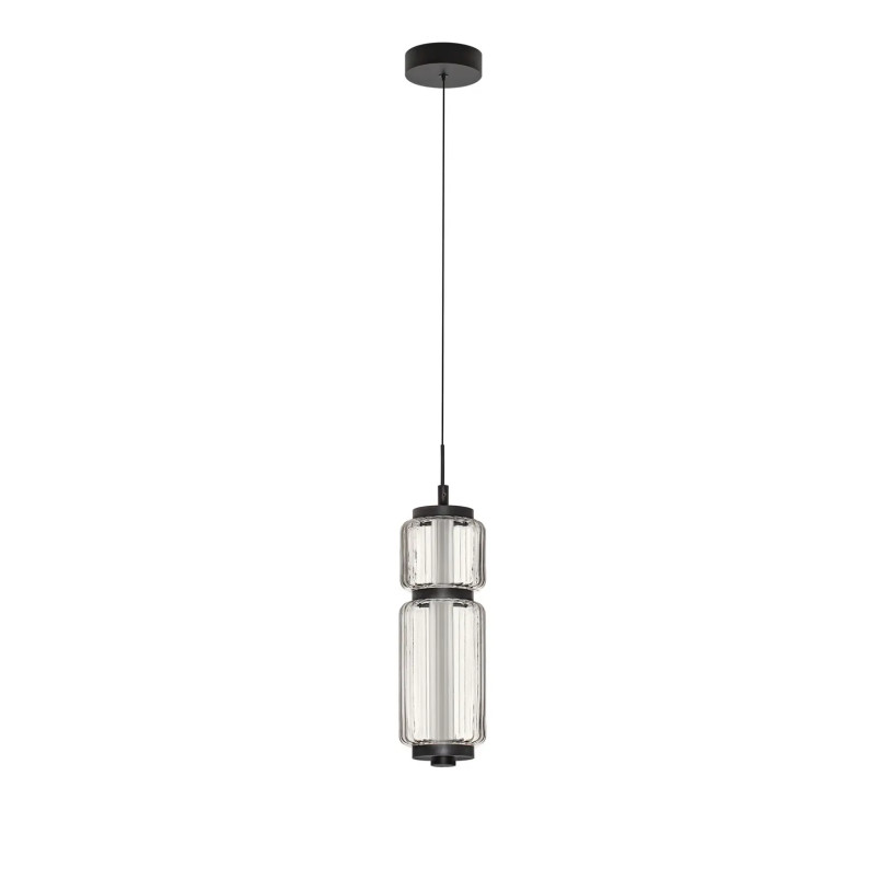 Lampa wisząca designerska - akrylowa Acchio 12cm LED 3000K przeźroczysto-czarna