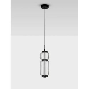 Lampa wisząca designerska - akrylowa Acchio 12cm LED 3000K przeźroczysto-czarna
