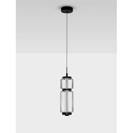 Lampa wisząca designerska - akrylowa Acchio 12cm LED 3000K przeźroczysto-czarna