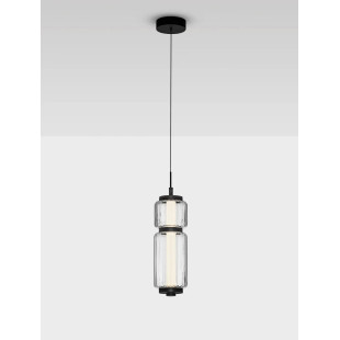 Lampa wisząca designerska - akrylowa Acchio 12cm LED 3000K przeźroczysto-czarna