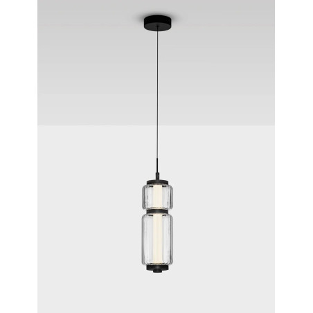 Lampa wisząca designerska - akrylowa Acchio 12cm LED 3000K przeźroczysto-czarna