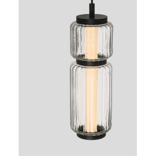 Lampa wisząca designerska - akrylowa Acchio 12cm LED 3000K przeźroczysto-czarna