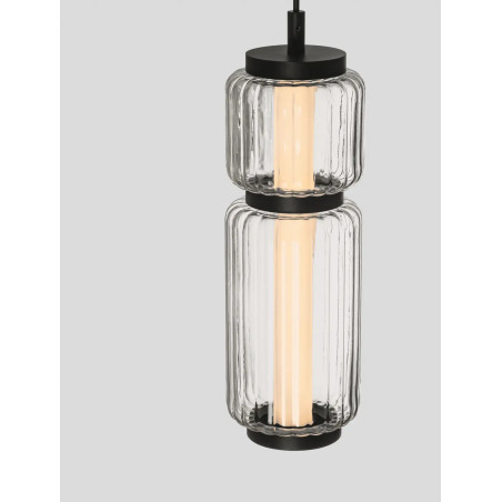 Lampa wisząca designerska - akrylowa Acchio 12cm LED 3000K przeźroczysto-czarna