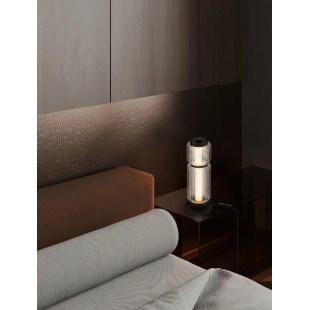 Lampa stołowa designerska - akrylowa Acchio H39cm LED 3000K przeźroczysto-czarna