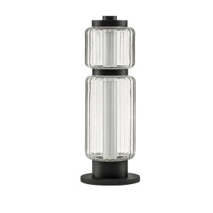 Lampa stołowa designerska - akrylowa Acchio H39cm LED 3000K przeźroczysto-czarna