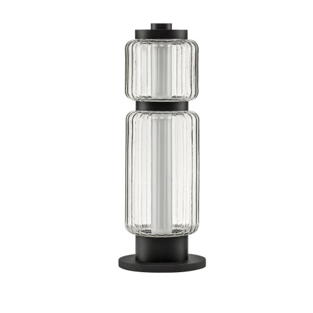 Lampa stołowa designerska - akrylowa Acchio H39cm LED 3000K przeźroczysto-czarna