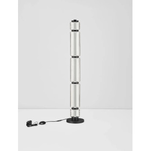 Lampa stołowa designerska - akrylowa Acchio H123cm LED 3000K przeźroczysto-czarna