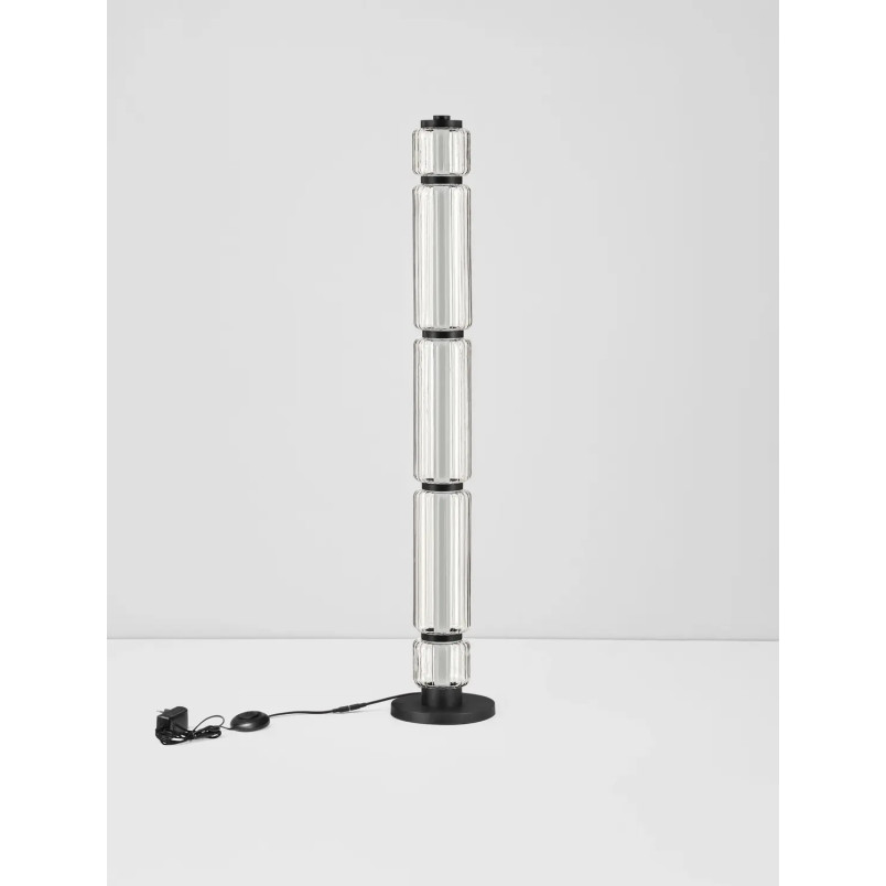 Lampa stołowa designerska - akrylowa Acchio H123cm LED 3000K przeźroczysto-czarna