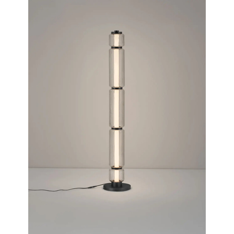 Lampa stołowa designerska - akrylowa Acchio H123cm LED 3000K przeźroczysto-czarna