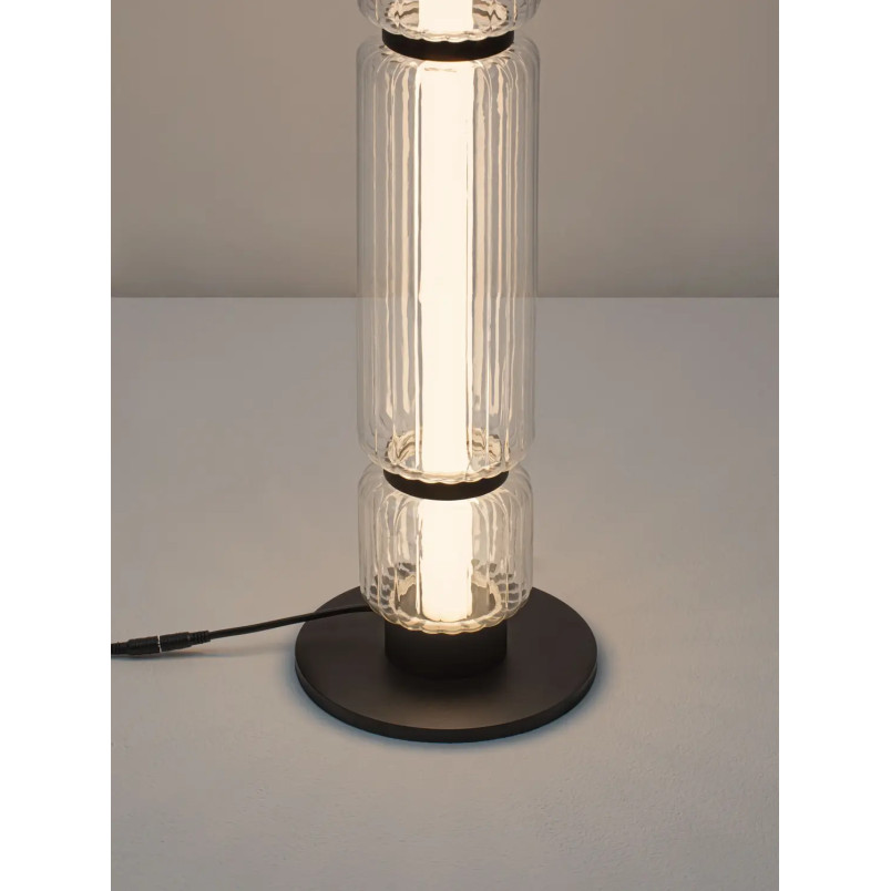 Lampa stołowa designerska - akrylowa Acchio H123cm LED 3000K przeźroczysto-czarna
