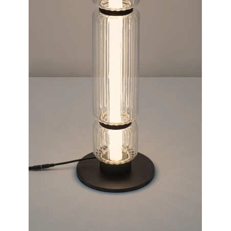 Lampa stołowa designerska - akrylowa Acchio H123cm LED 3000K przeźroczysto-czarna