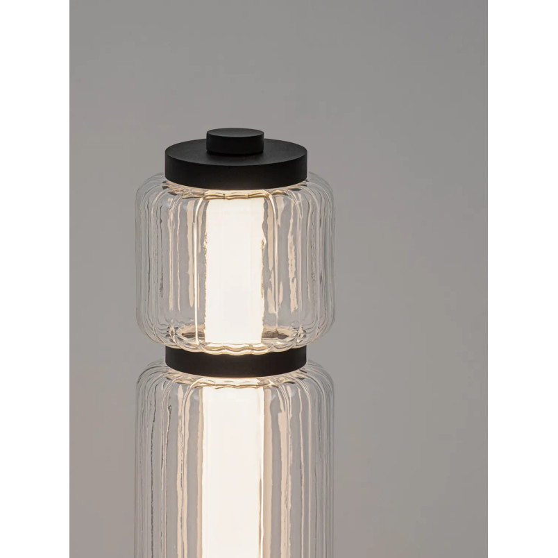 Lampa stołowa designerska - akrylowa Acchio H123cm LED 3000K przeźroczysto-czarna