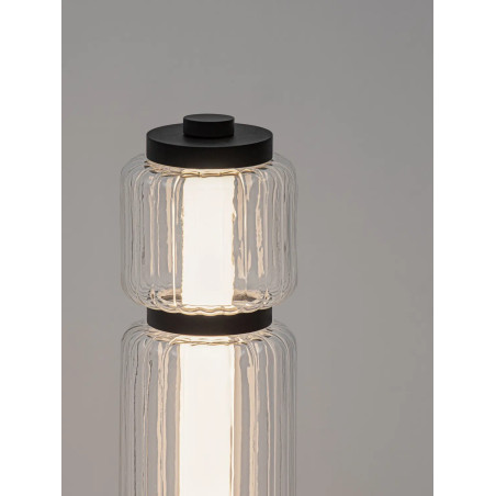 Lampa stołowa designerska - akrylowa Acchio H123cm LED 3000K przeźroczysto-czarna