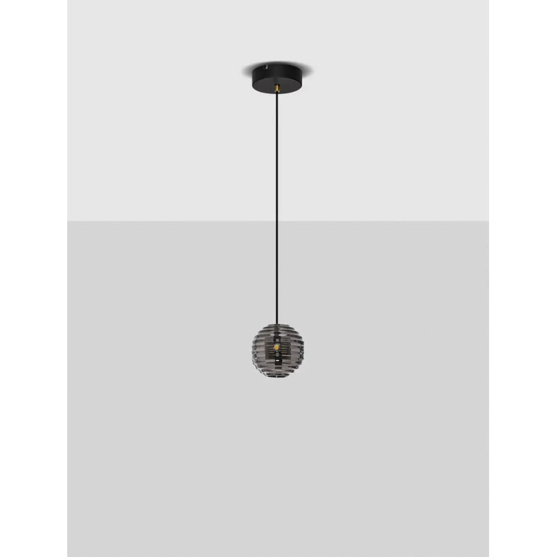 Lama wisząca kula - szkło dekoracyjne dymione Ossio 15cm LED 3000K 