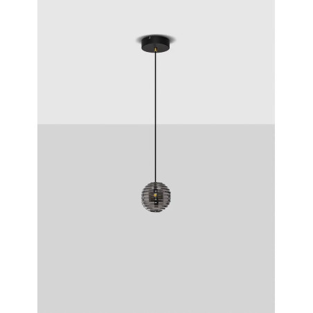 Lama wisząca kula - szkło dekoracyjne dymione Ossio 15cm LED 3000K 